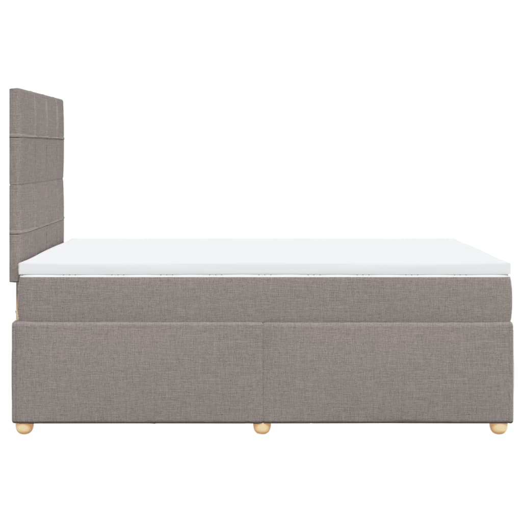 Cama boxspring c/ colchão 120x190cm tecido castanho-acinzentado