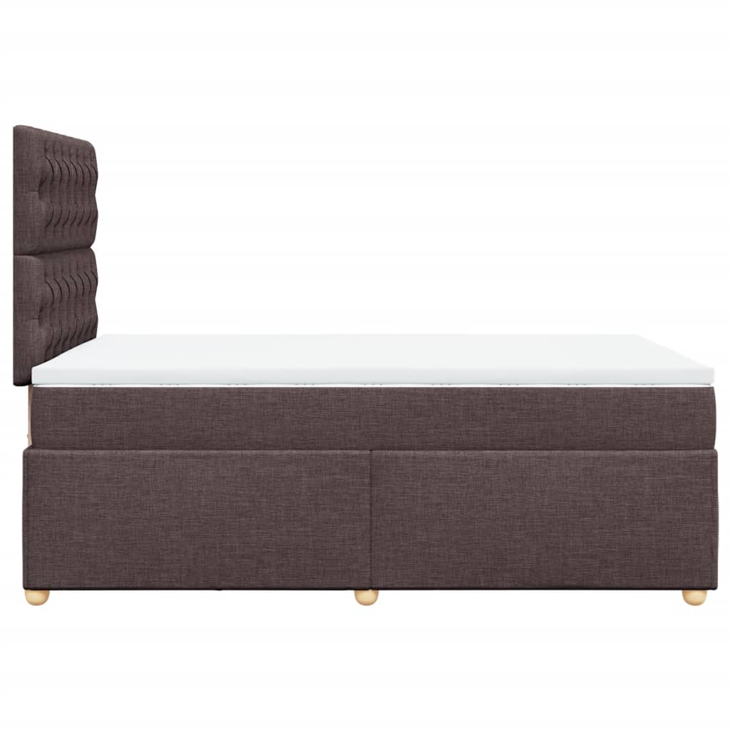 Cama boxspring com colchão 120x190 cm tecido castanho-escuro