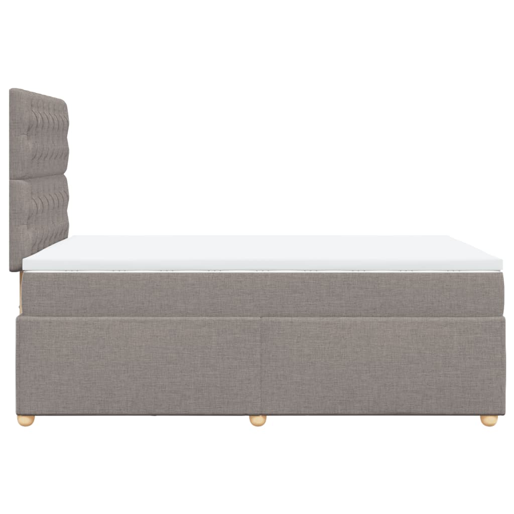 Cama boxspring c/ colchão 120x190cm tecido castanho-acinzentado