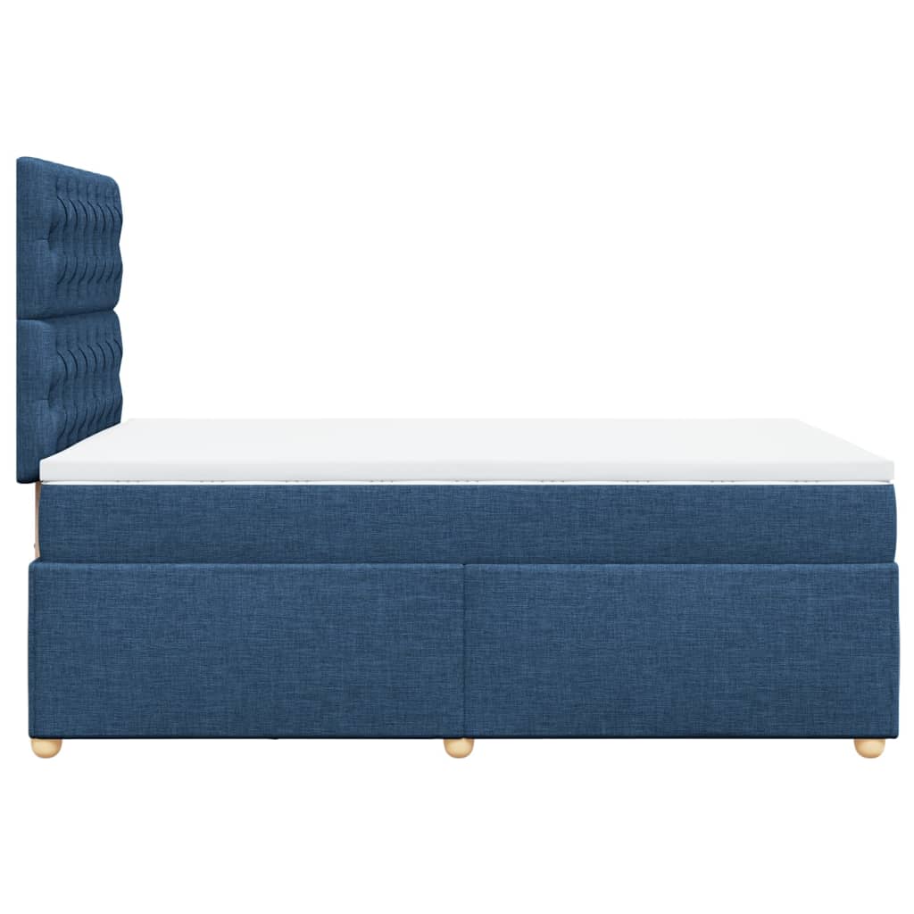 Cama boxspring com colchão 120x190 cm tecido azul