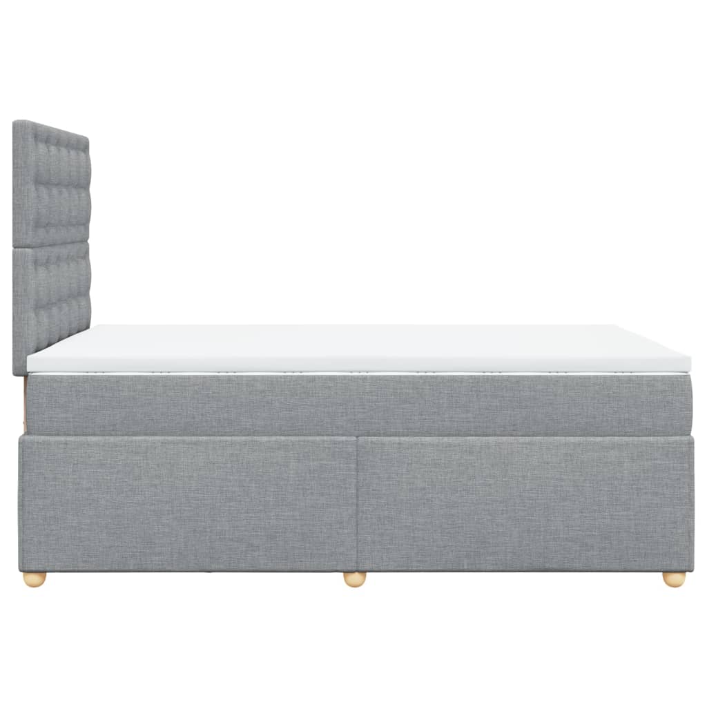 Cama boxspring com colchão 120x190 cm tecido cinzento-claro