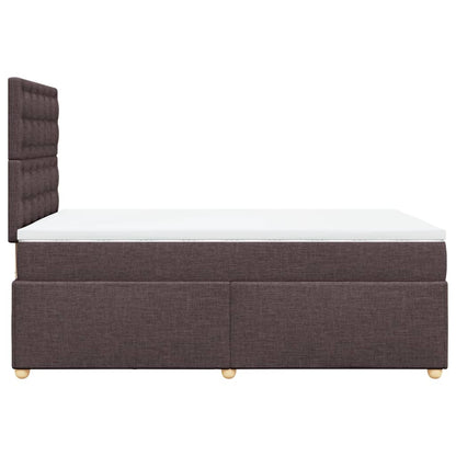 Cama boxspring com colchão 120x190 cm tecido castanho-escuro