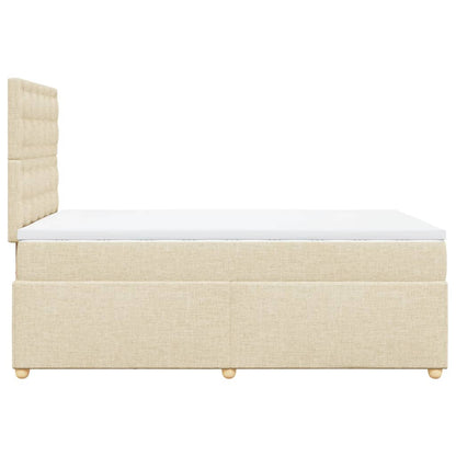 Cama boxspring com colchão 120x190 cm tecido cor creme