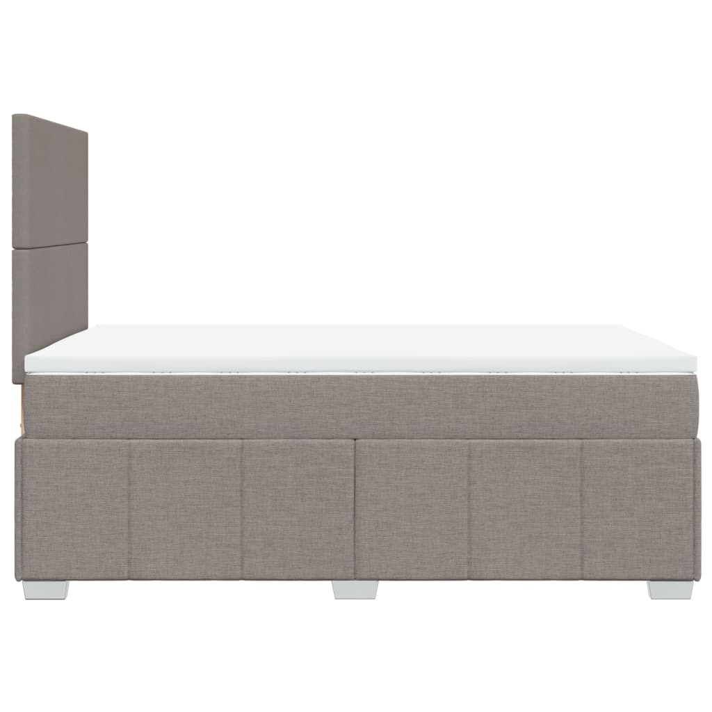 Cama boxspring c/ colchão 120x190cm tecido castanho-acinzentado