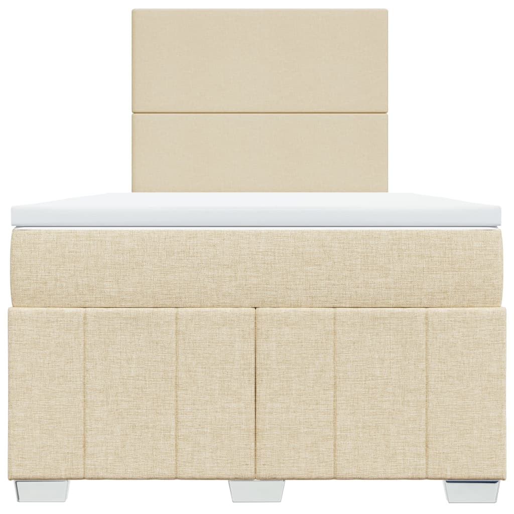 Cama boxspring com colchão 120x190 cm tecido cor creme