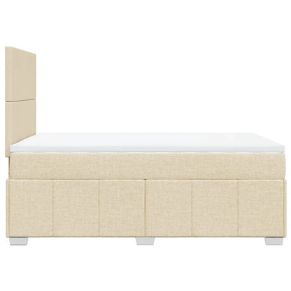 Cama boxspring com colchão 120x190 cm tecido cor creme