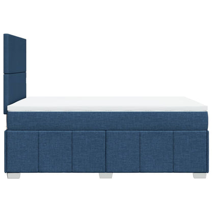 Cama boxspring com colchão 120x190 cm tecido azul