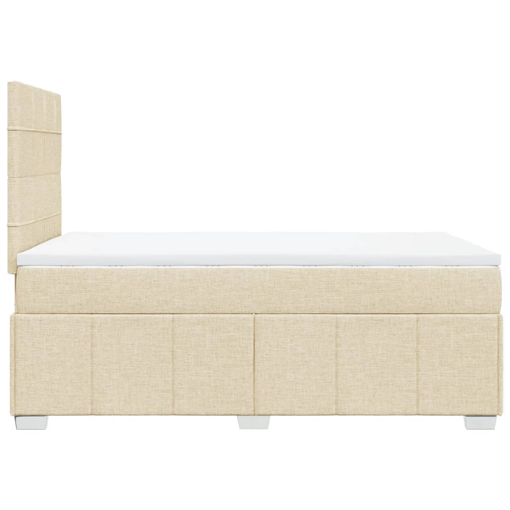 Cama boxspring com colchão 120x190 cm tecido cor creme