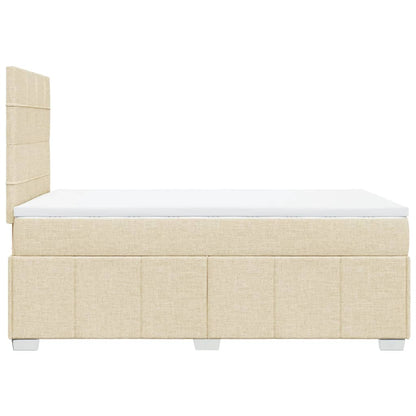 Cama boxspring com colchão 120x190 cm tecido cor creme