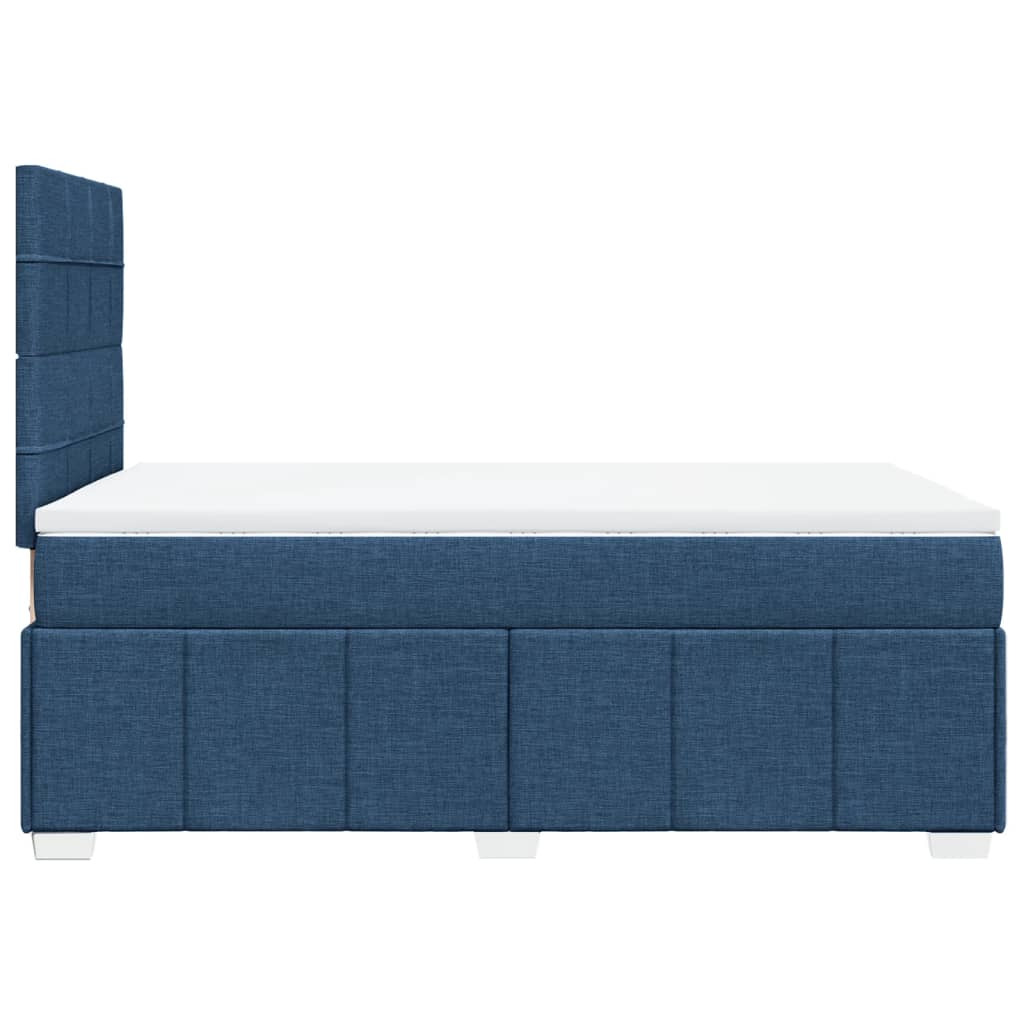 Cama boxspring com colchão 120x190 cm tecido azul