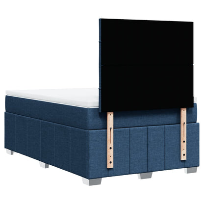 Cama boxspring com colchão 120x190 cm tecido azul