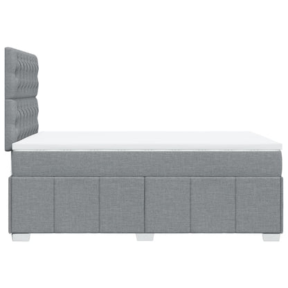 Cama boxspring com colchão 120x190 cm tecido cinzento-claro