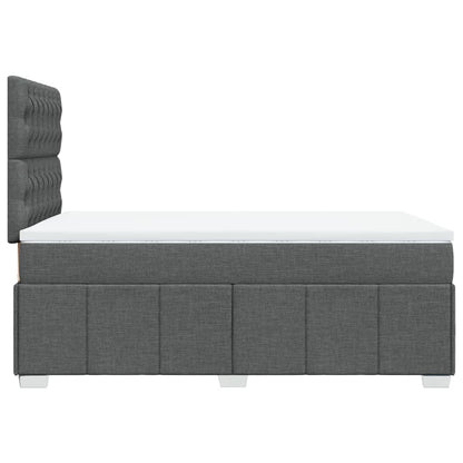 Cama boxspring com colchão 120x190 cm tecido cinzento-escuro