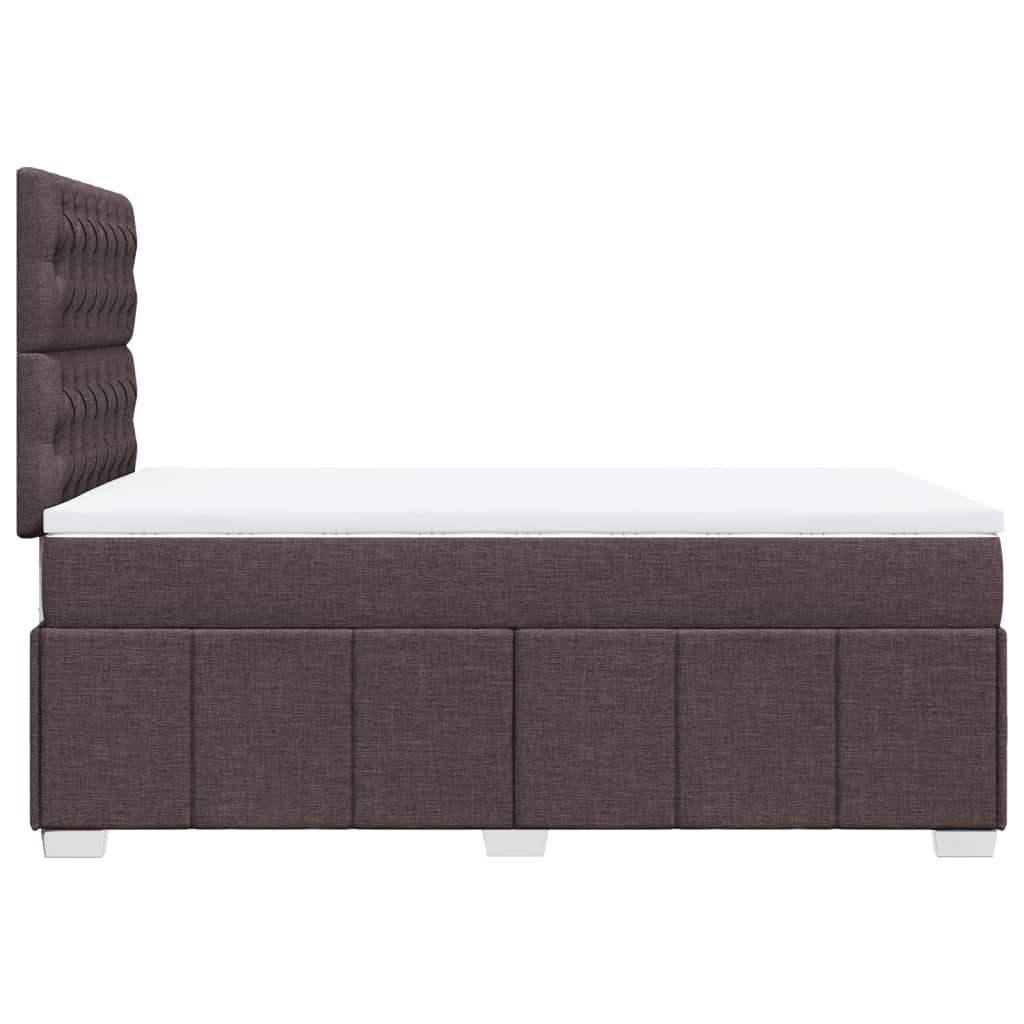 Cama boxspring com colchão 120x190 cm tecido castanho-escuro