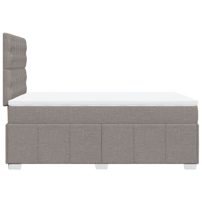 Cama boxspring c/ colchão 120x190cm tecido castanho-acinzentado