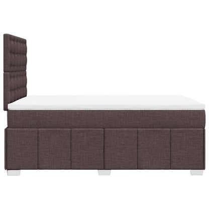 Cama boxspring com colchão 120x190 cm tecido castanho-escuro