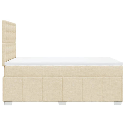 Cama boxspring com colchão 120x190 cm tecido cor creme