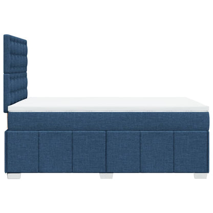 Cama boxspring com colchão 120x190 cm tecido azul