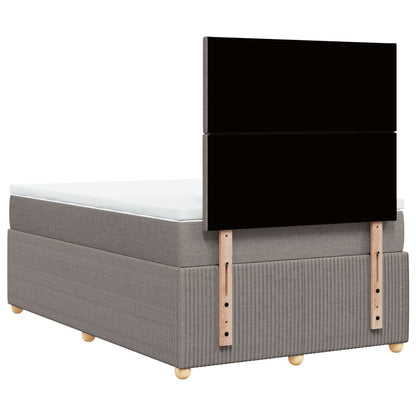 Cama boxspring c/ colchão 120x190cm tecido castanho-acinzentado