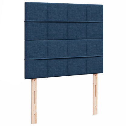 Cama boxspring com colchão 120x190 cm tecido azul