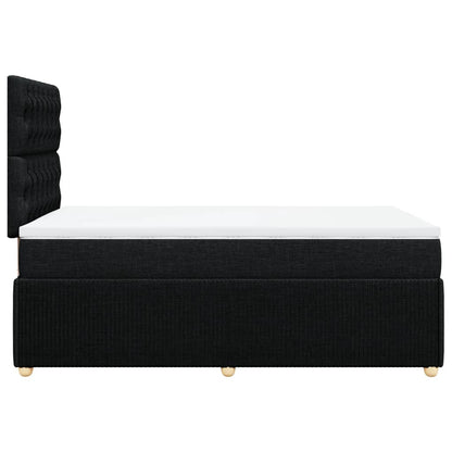 Cama boxspring com colchão 120x190 cm tecido preto