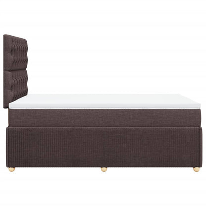 Cama boxspring com colchão 120x190 cm tecido castanho-escuro