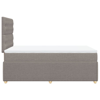 Cama boxspring c/ colchão 120x190cm tecido castanho-acinzentado