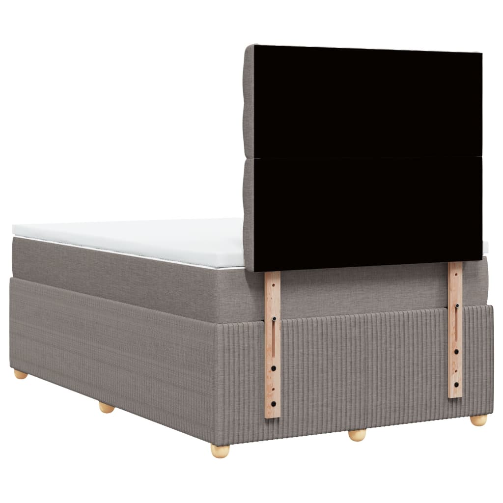 Cama boxspring c/ colchão 120x190cm tecido castanho-acinzentado