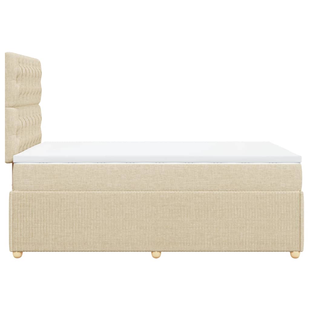 Cama boxspring com colchão 120x190 cm tecido cor creme