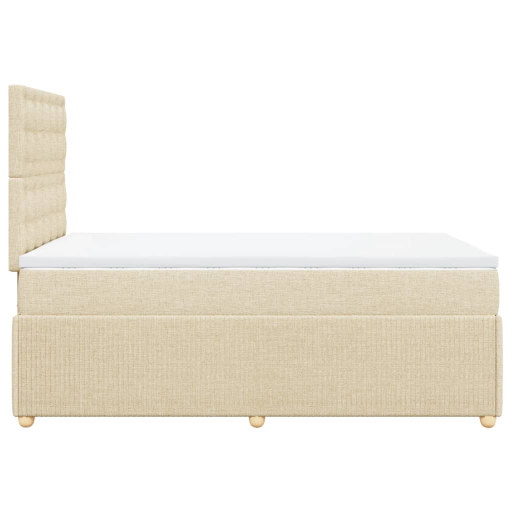 Cama boxspring com colchão 120x190 cm tecido cor creme