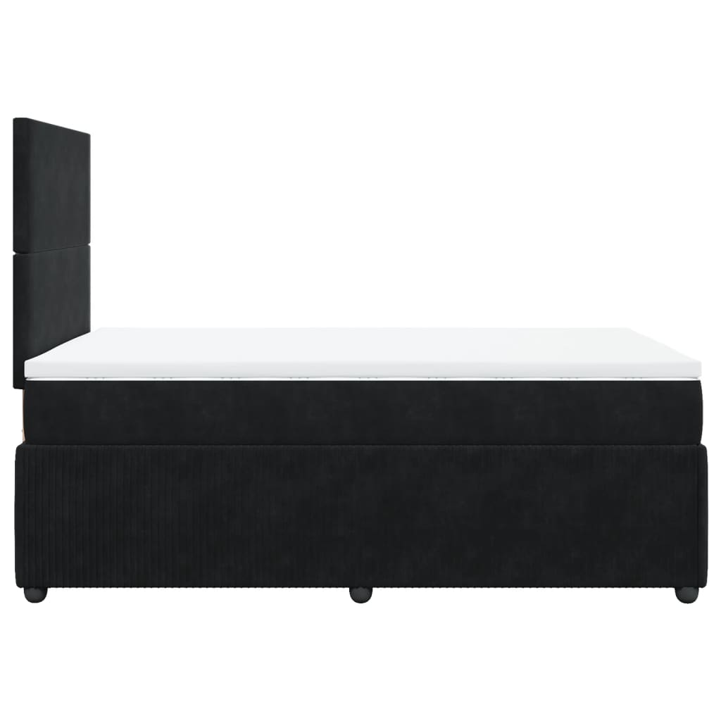 Cama boxspring com colchão 120x190 cm veludo preto