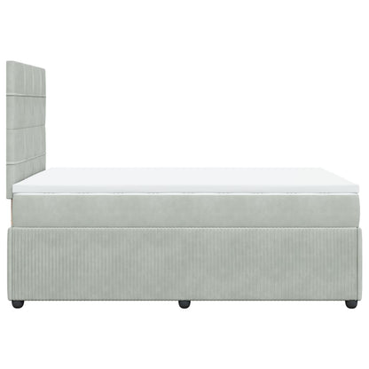 Cama boxspring com colchão 120x190 cm veludo cinzento-claro