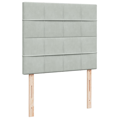 Cama boxspring com colchão 120x190 cm veludo cinzento-claro