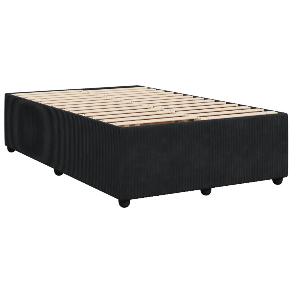 Cama boxspring com colchão 120x190 cm veludo preto