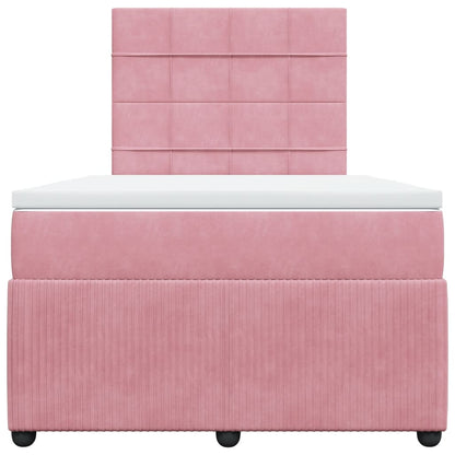 Cama boxspring com colchão 120x190 cm veludo rosa