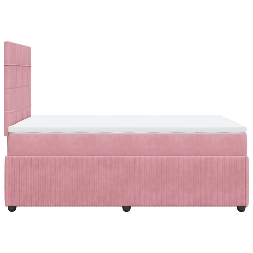 Cama boxspring com colchão 120x190 cm veludo rosa