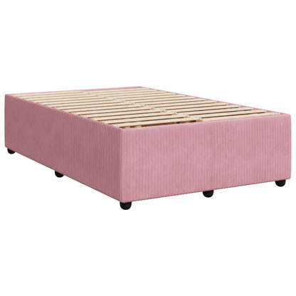 Cama boxspring com colchão 120x190 cm veludo rosa