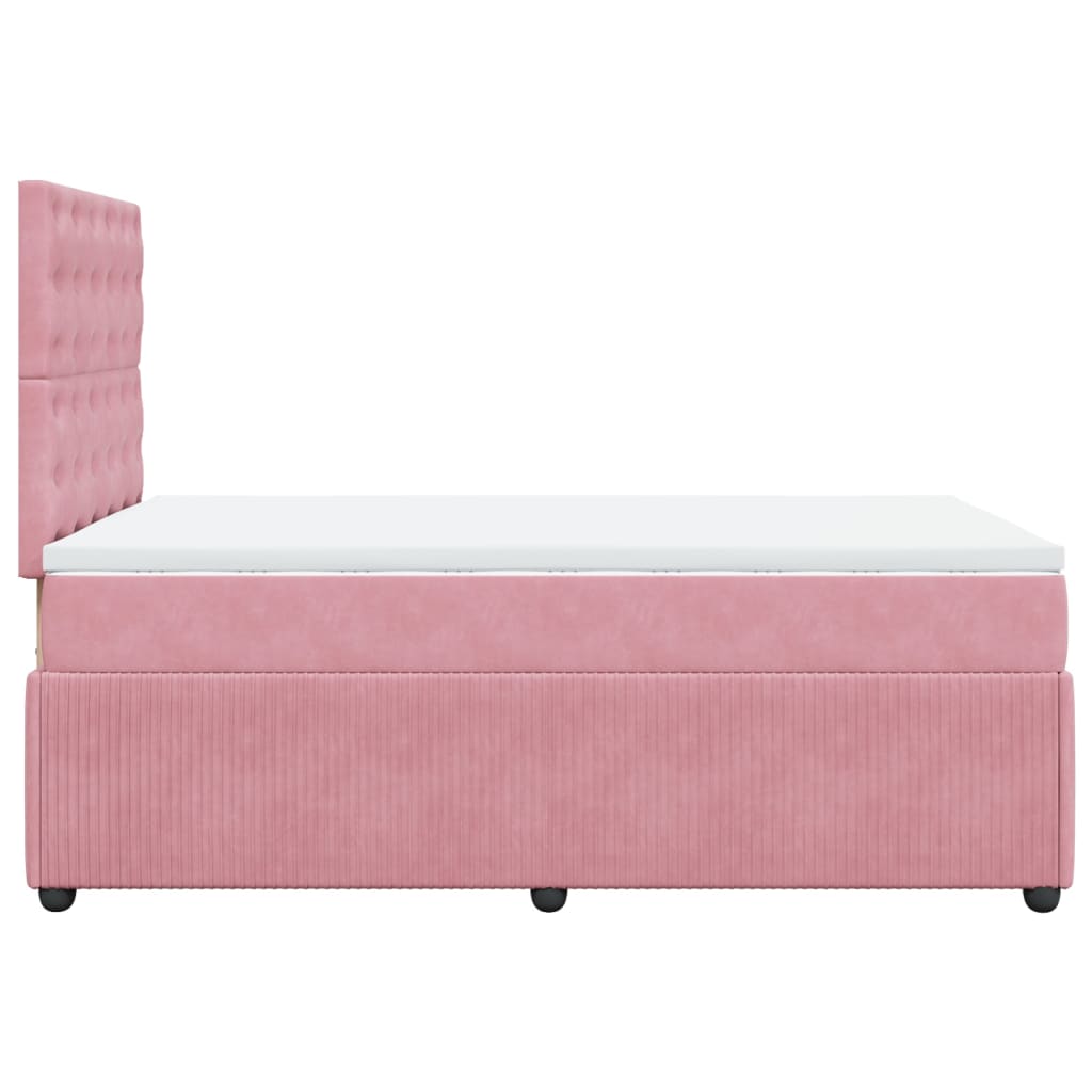 Cama boxspring com colchão 120x190 cm veludo rosa