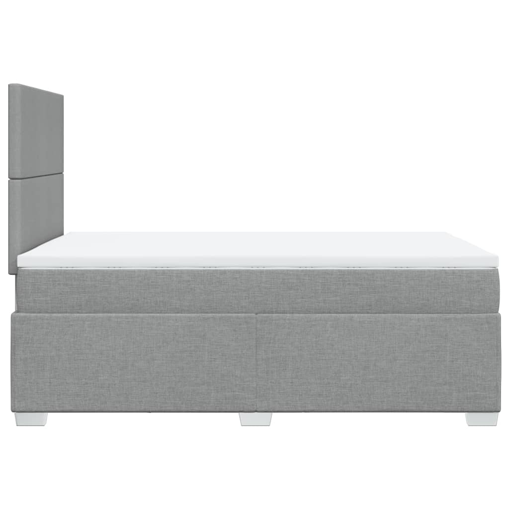 Cama boxspring com colchão 120x190 cm tecido cinzento-claro