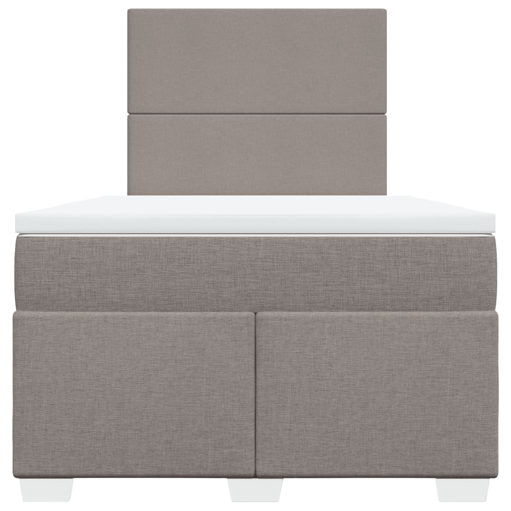 Cama boxspring c/ colchão 120x190cm tecido castanho-acinzentado