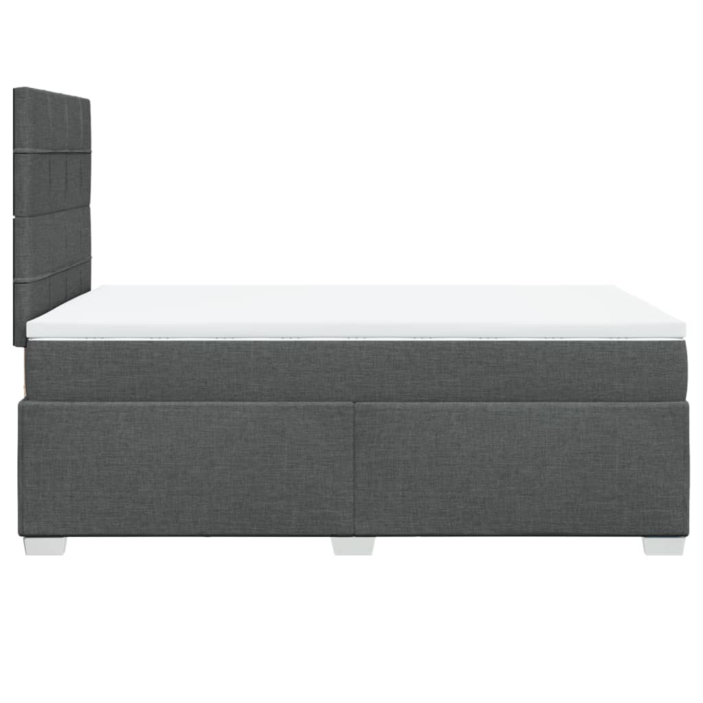 Cama boxspring com colchão 120x190 cm tecido cinzento-escuro