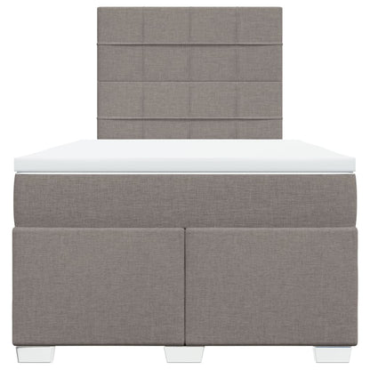 Cama boxspring c/ colchão 120x190cm tecido castanho-acinzentado