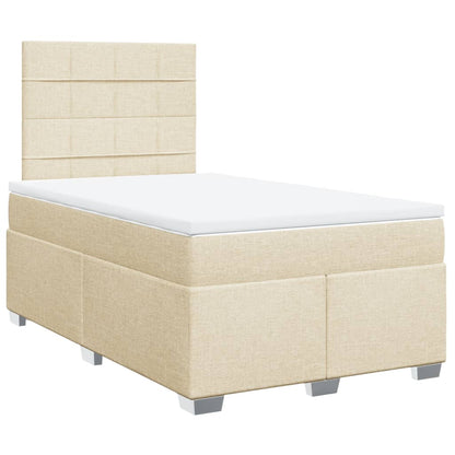 Cama boxspring com colchão 120x190 cm tecido cor creme