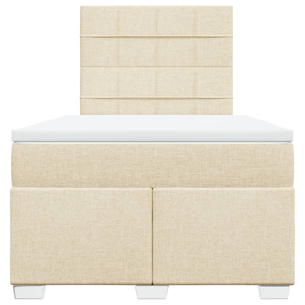 Cama boxspring com colchão 120x190 cm tecido cor creme