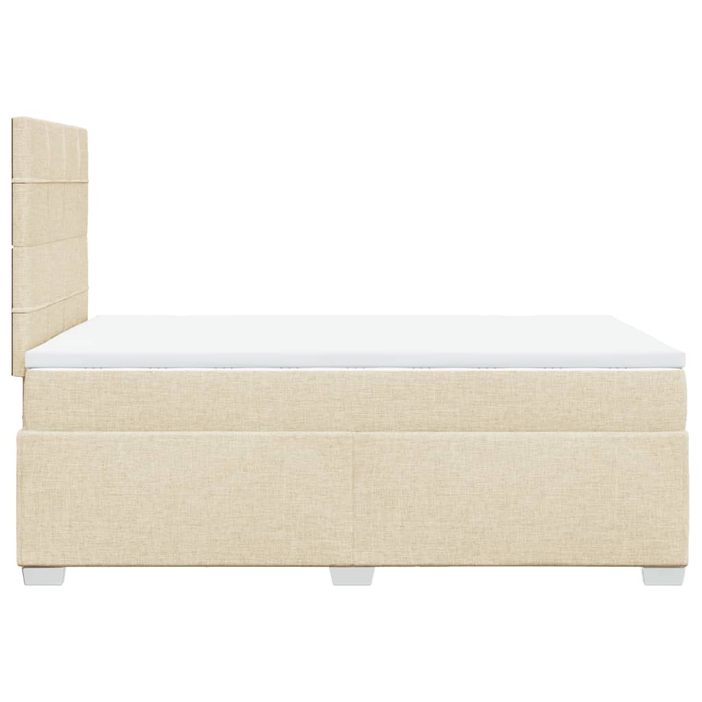 Cama boxspring com colchão 120x190 cm tecido cor creme