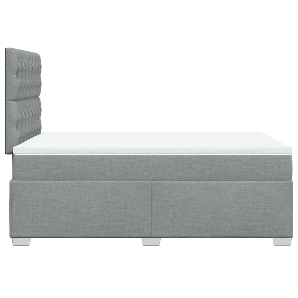 Cama boxspring com colchão 120x190 cm tecido cinzento-claro