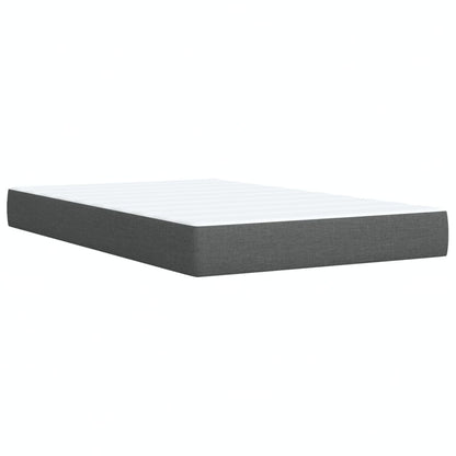 Cama boxspring com colchão 120x190 cm tecido cinzento-escuro