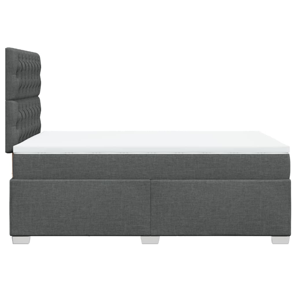 Cama boxspring com colchão 120x190 cm tecido cinzento-escuro