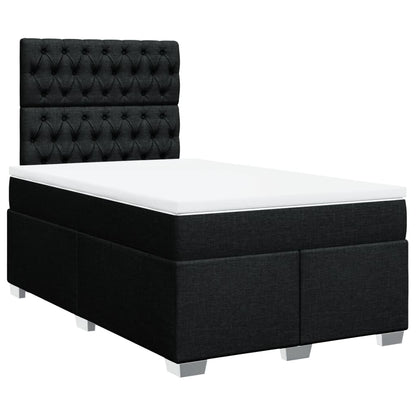 Cama boxspring com colchão 120x190 cm tecido preto