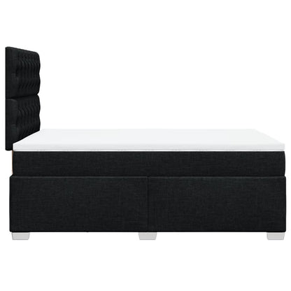 Cama boxspring com colchão 120x190 cm tecido preto